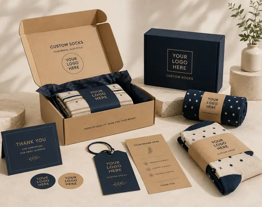 Custom packaging for socks and apparel