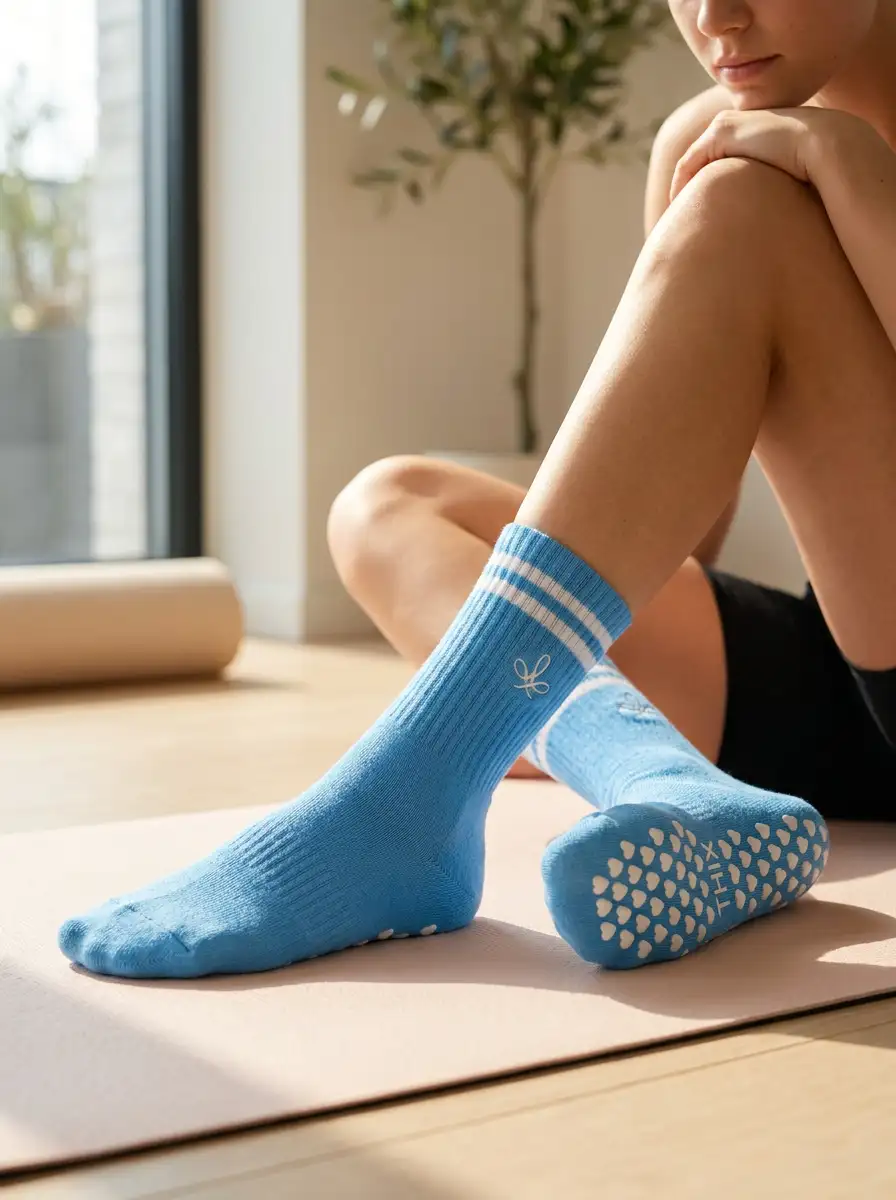 Custom embroidered socks - side view