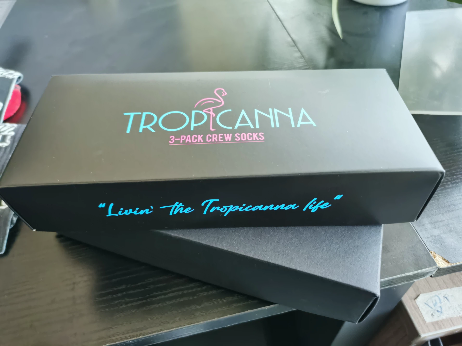 Black premium gift box for custom socks